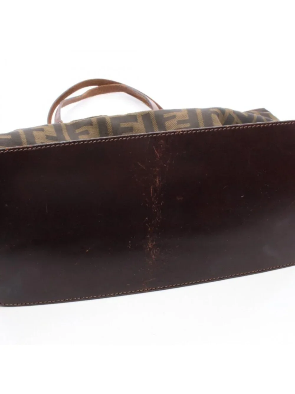 Fendi Tote Zucca Brown Nylon Leather